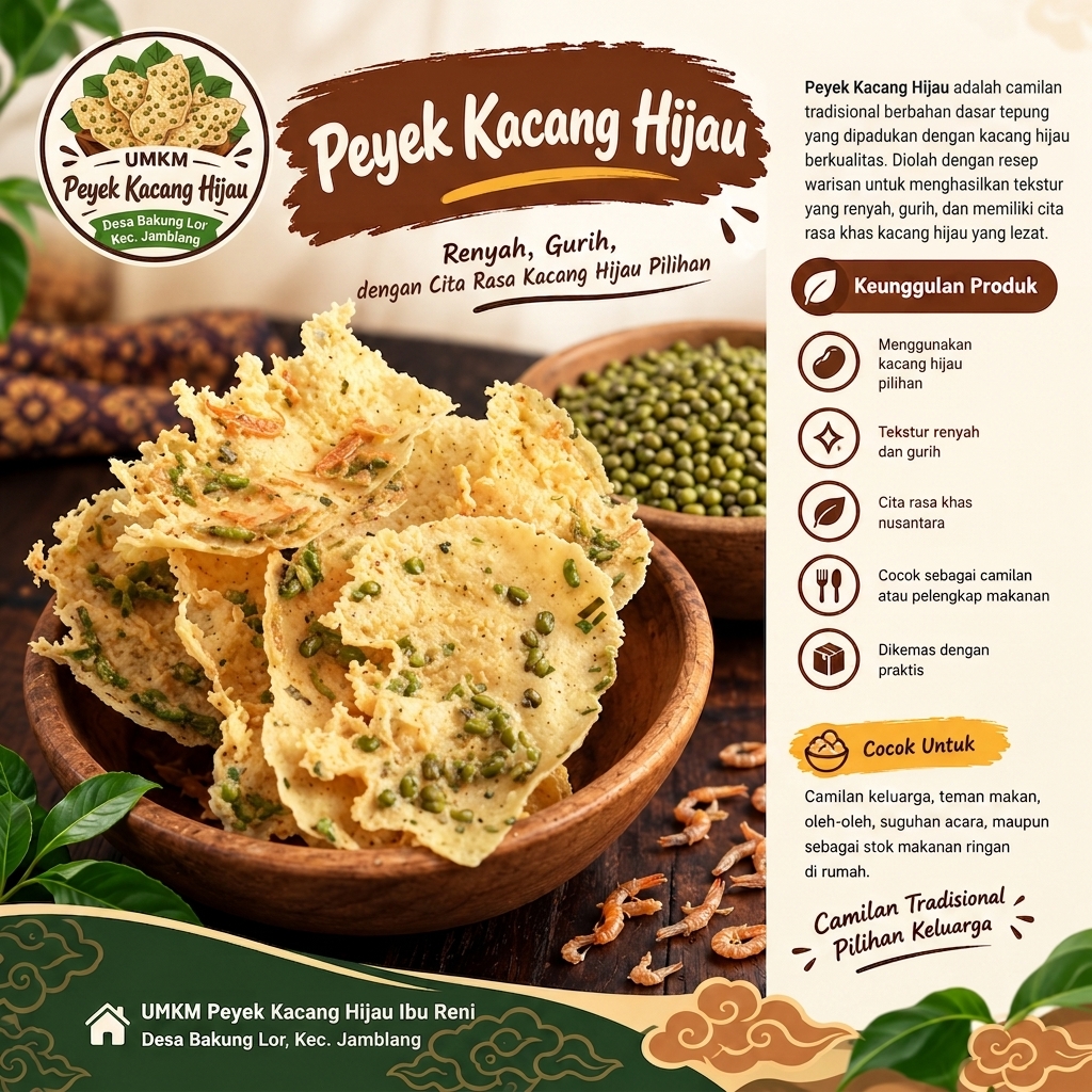 Peyek Kacang Hijau UMKM Ibu Reni