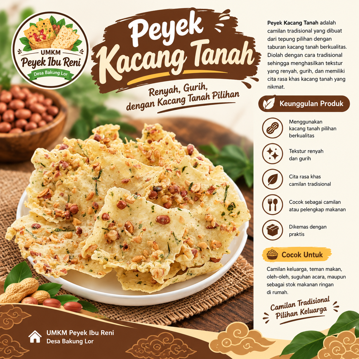 Peyek Kacang Tanah – UMKM Ibu Reni